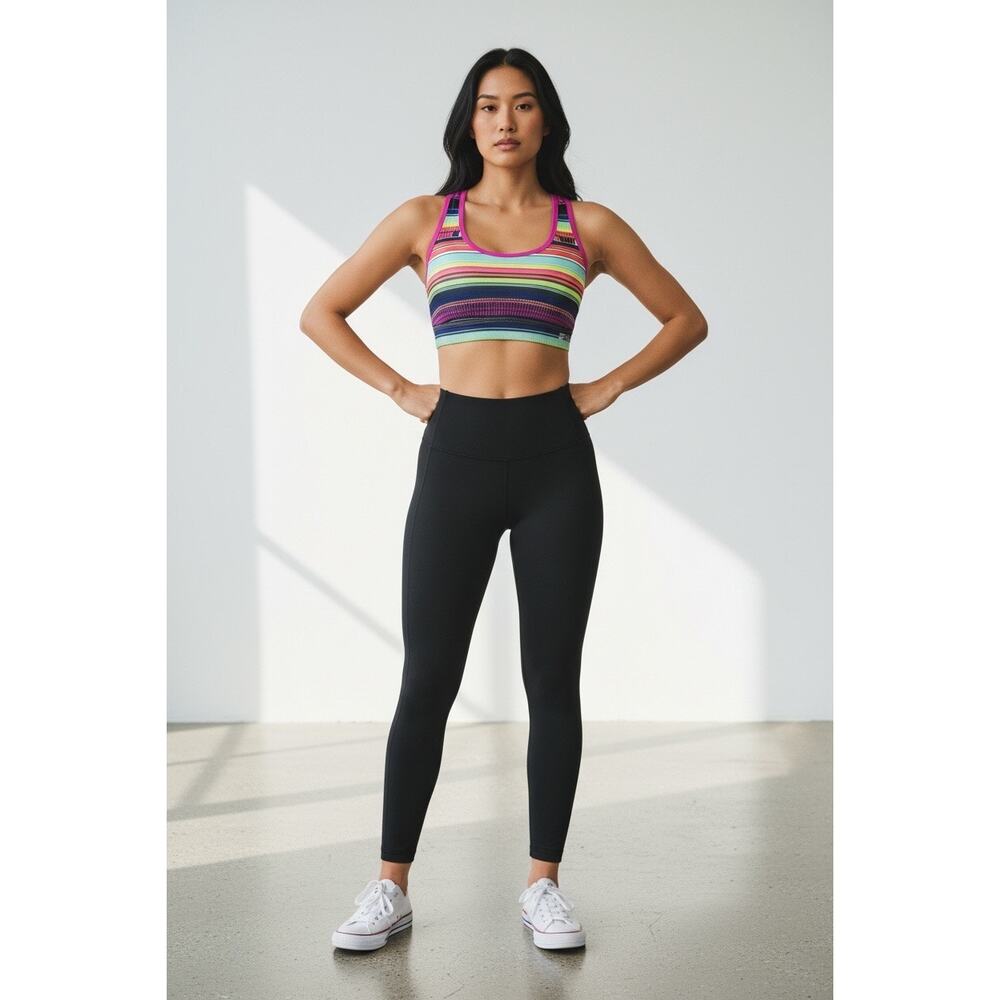 FILA Sport Bra Size Small Bright Striped Colors Racerback Running NEW WITH TAGS